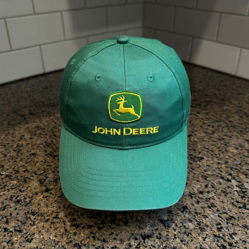 John Deere Hat Snapback Baseball Cap Green Yellow Logo One Size Fits All